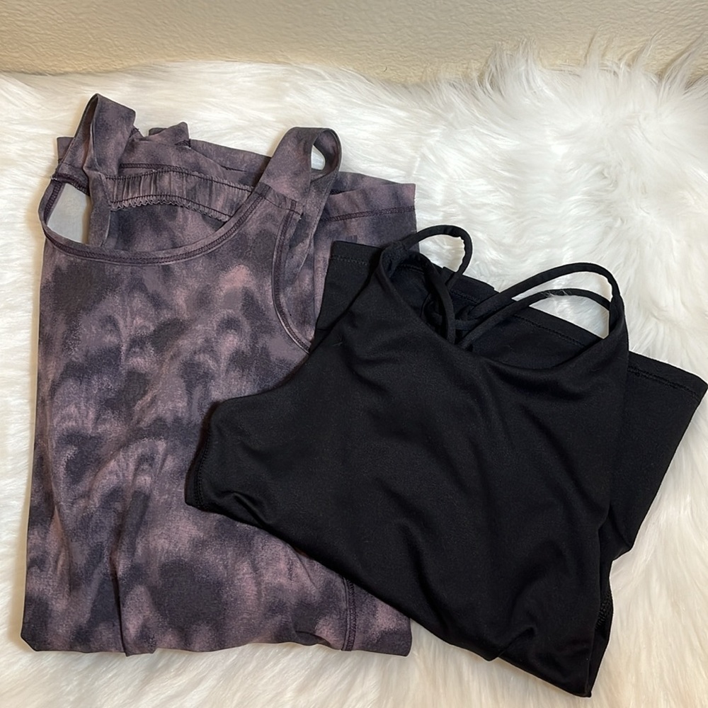 Set All in Motion Girl Black Tank Top Purple Romper
